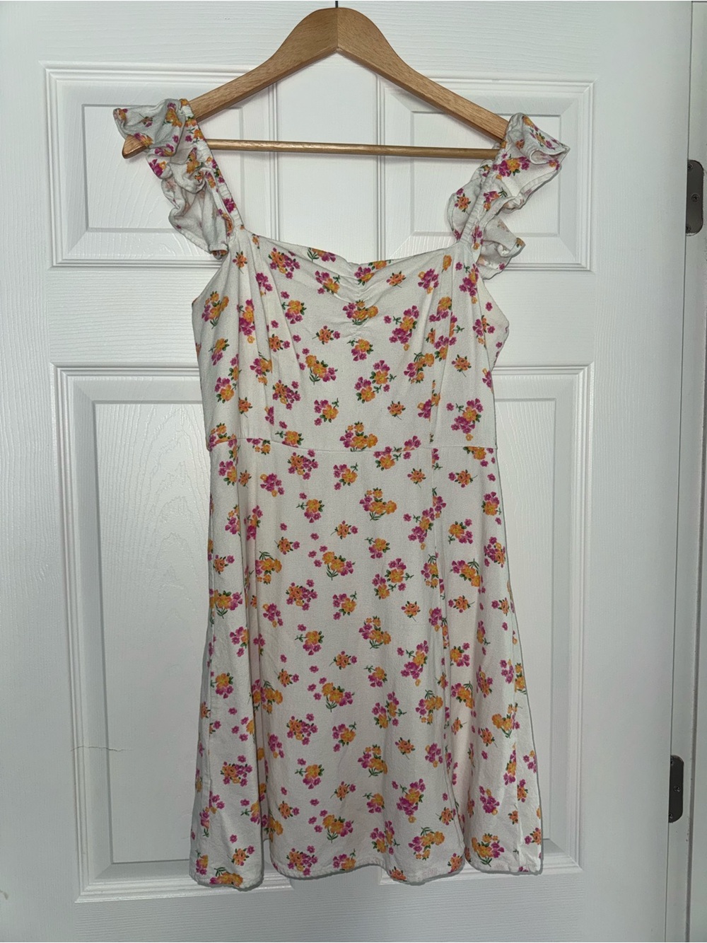 Altar'd State Cream Sundress with Pink & Orange Floral Print